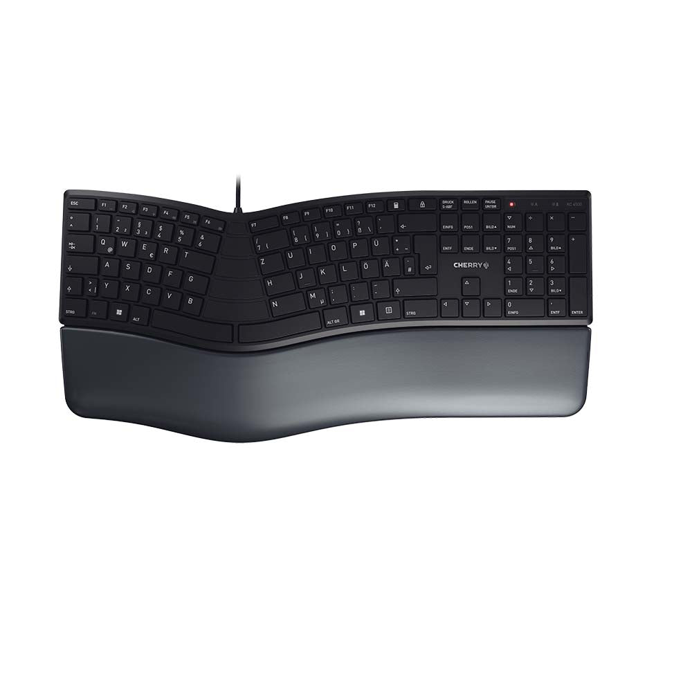CHERRY KC 4500 ERGO – Tastatur, kabelgebunden (USB-A), DE-Layout (DE) – für Windows