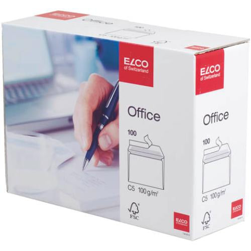 Elco Couvert C5, ohne Fenster, selbstklebend, grau, 100 g/m², mit Innendruck – 100 Stk.