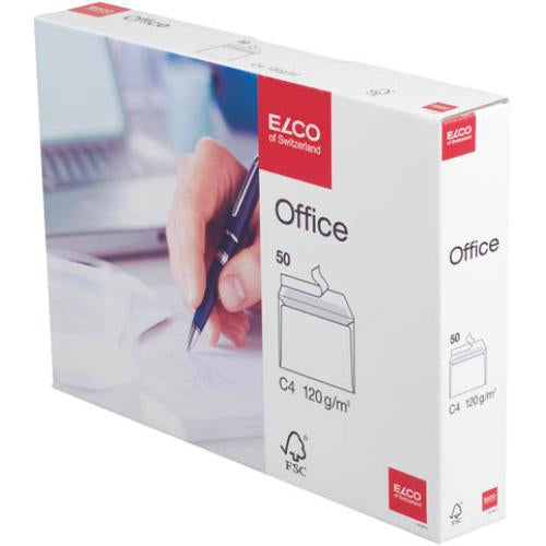 Elco Couvert C4, ohne Fenster, selbstklebend, hochweiss, 120 g/m² – 50 Stk.