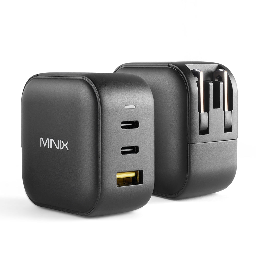 MINIX NEO P1 Netzteil – 65 W, 2× USB-C + 1× USB-A, PD, QC, GaN – für Smartphones, Tablets