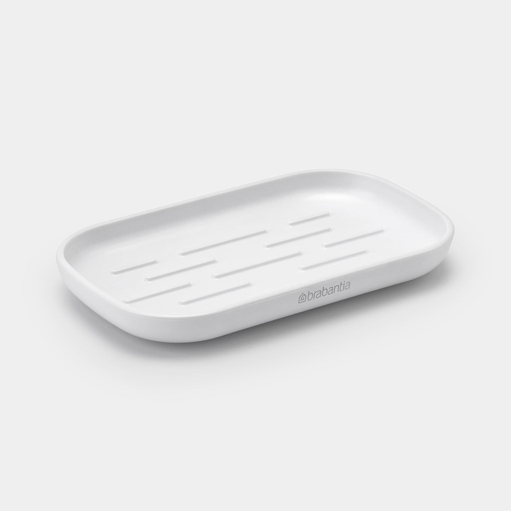 Brabantia Seifenschale – Kunststoff, 13,5×8,1×1,6 cm, Weiss, rechteckig