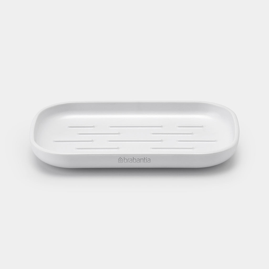 Brabantia Seifenschale – Kunststoff, 13,5×8,1×1,6 cm, Weiss, rechteckig