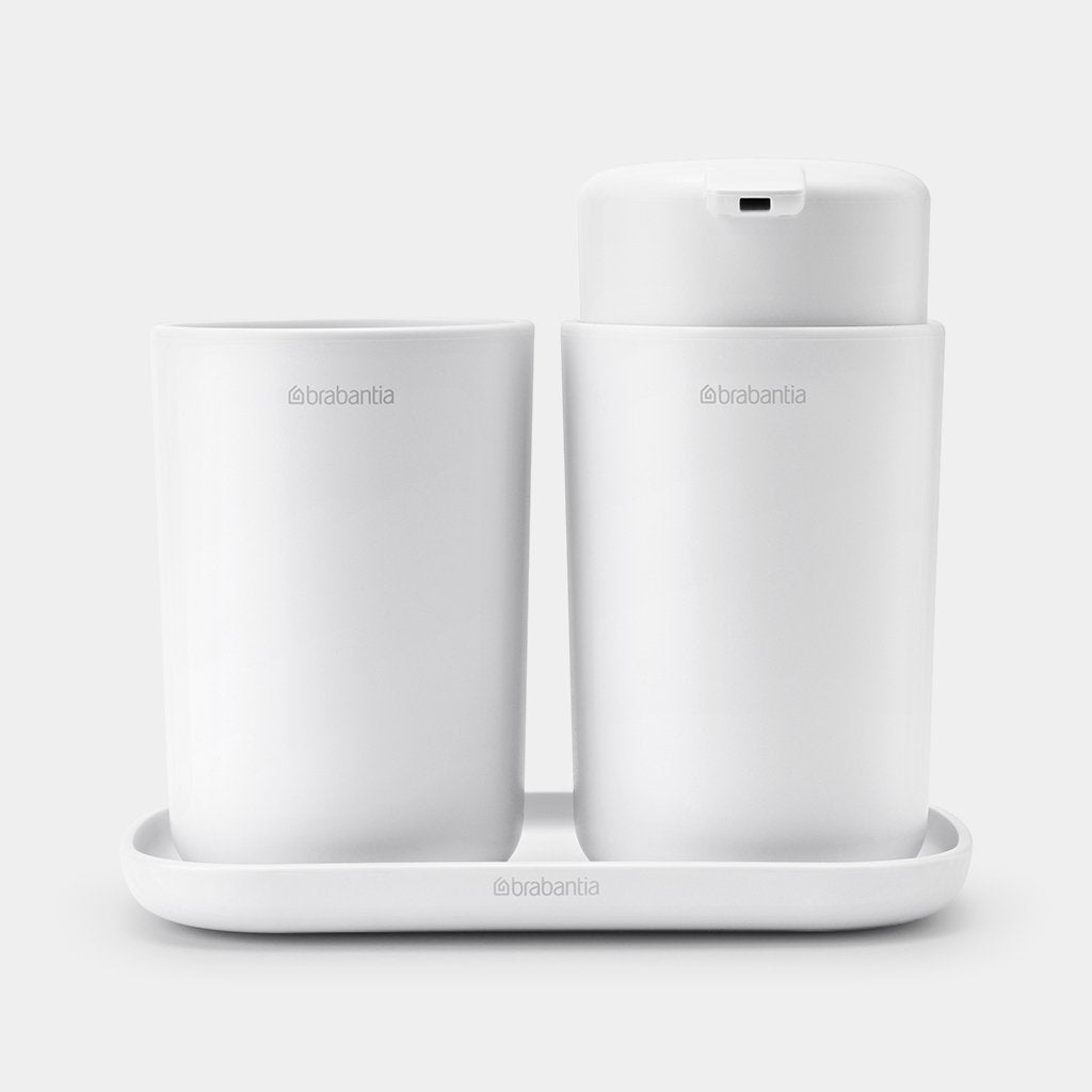 Brabantia Seifenspender – freistehend – 250 ml, Weiss, 3er-Set