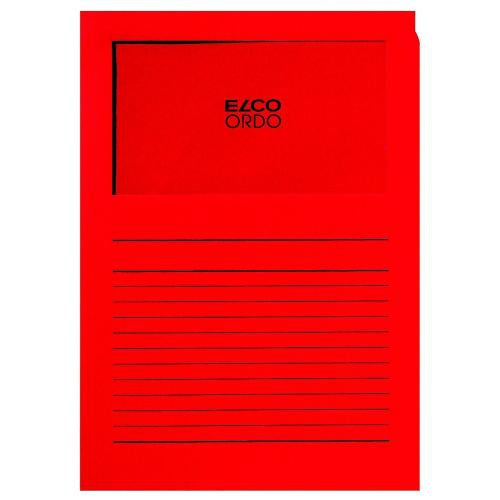 Elco Sichtmappe A4 – intensivrot, Papier, Fronttasche, 100er-Pack