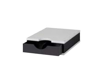 Styro Briefkorb – mit Griffausschnitt, mit Beschriftungsfeld, schwarz/grau, B 248 × H 84 × T 331 mm
