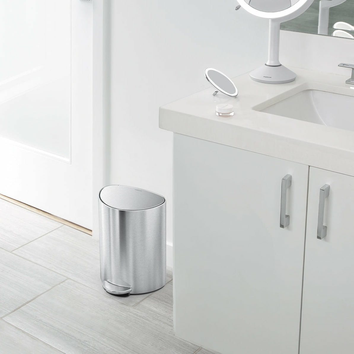 Simplehuman – Papierkorb – 6 L – Edelstahl, Silber – B × H × T 280 × 200 × 370 mm