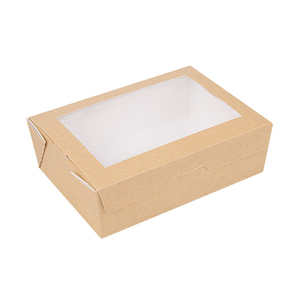 Garcia de Pou Weita Take-away-Box, Papier/Karton – 1000 ml 170 × 120 × 55 mm, braun/weiss – FSC – 50 Stk.