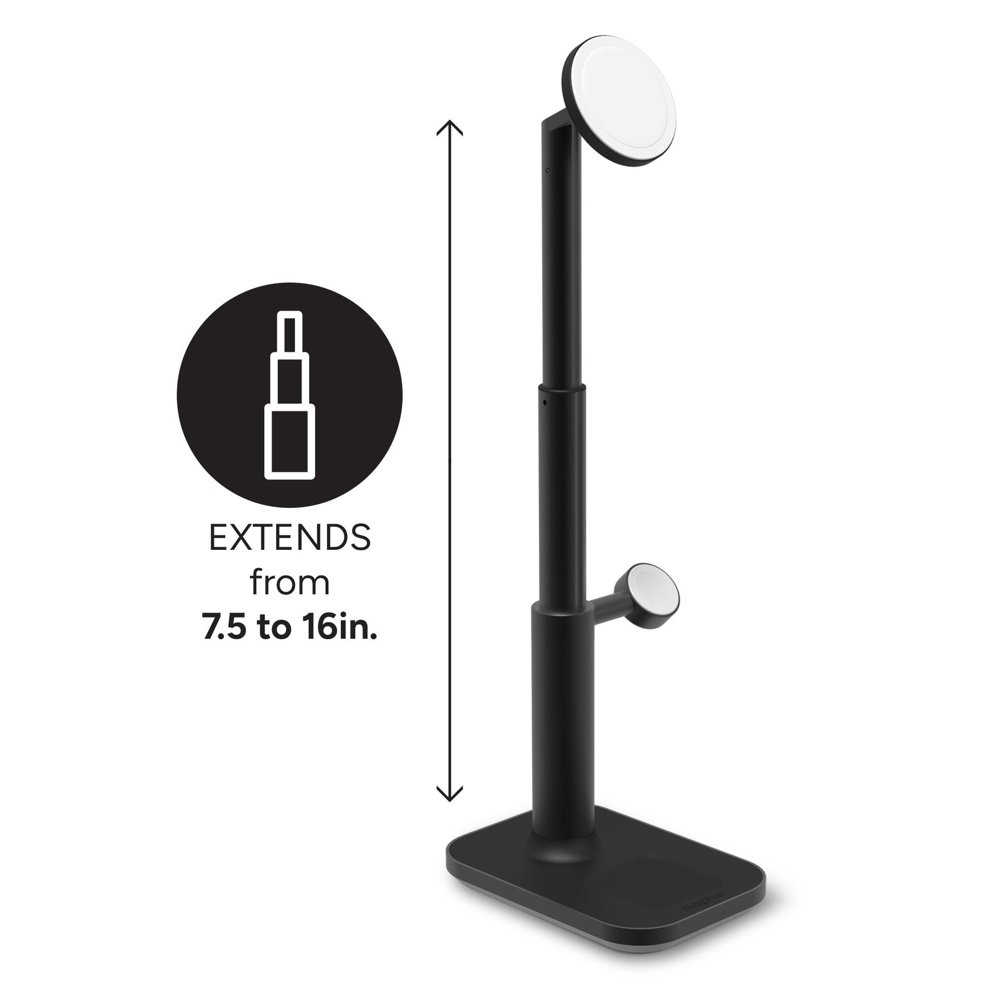 mophie MagSafe 3-in-1 Ladestation – 15 W, MFi zertifiziert, ausziehbar – für iPhone, Apple Watch, AirPods