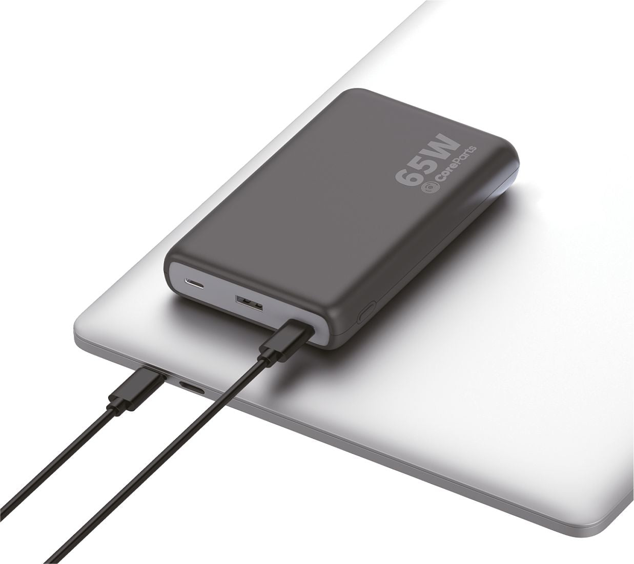 CoreParts Powerbank 20000 mAh, PD 65 W, für Smartphones, Schwarz