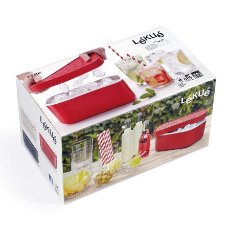 Lékué Eiswürfelbox – 12,5 × 22,5 × 12 cm, Silikon, Weiss, 132 Stk., mit Deckel, spülmaschinenbeständig