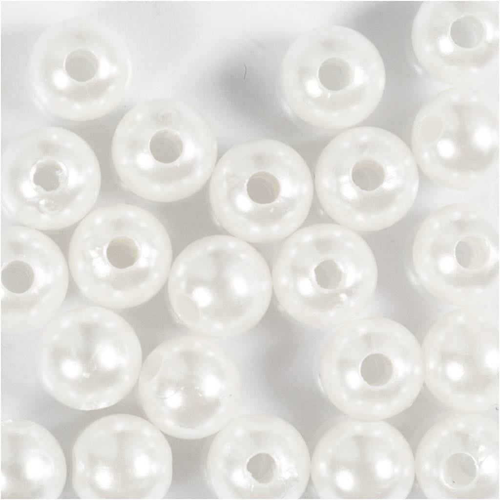 Creativ Company Wachsperlen, rund – perlmutt – Ø 8 mm, Loch 2,3 mm – 22 Stk.