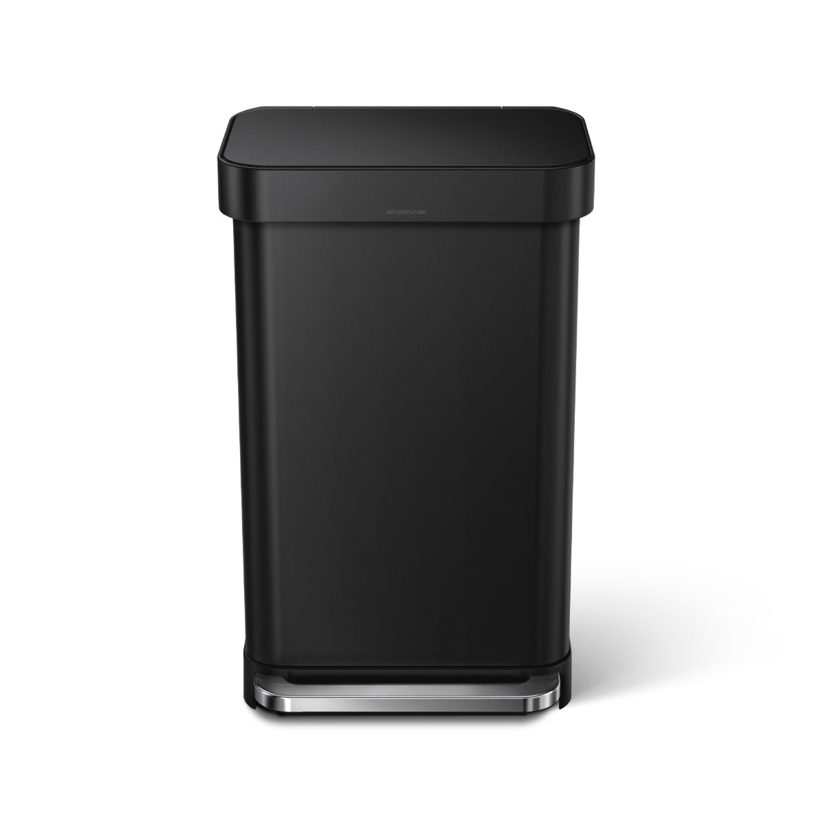 simplehuman Abfallcontainer – 45 l – Edelstahl – B × H × T 405 × 655 × 338 mm