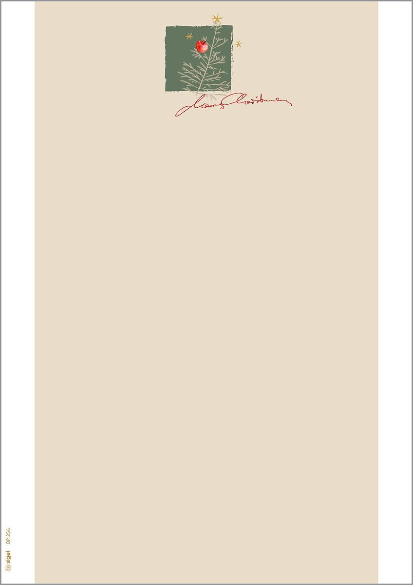 Sigel Motivpapier – A4, 90 g/m², Motiv Weihnachten mit Äpfeln – für Inkjet/Laser/Kopierer – FSC – 100 Blatt