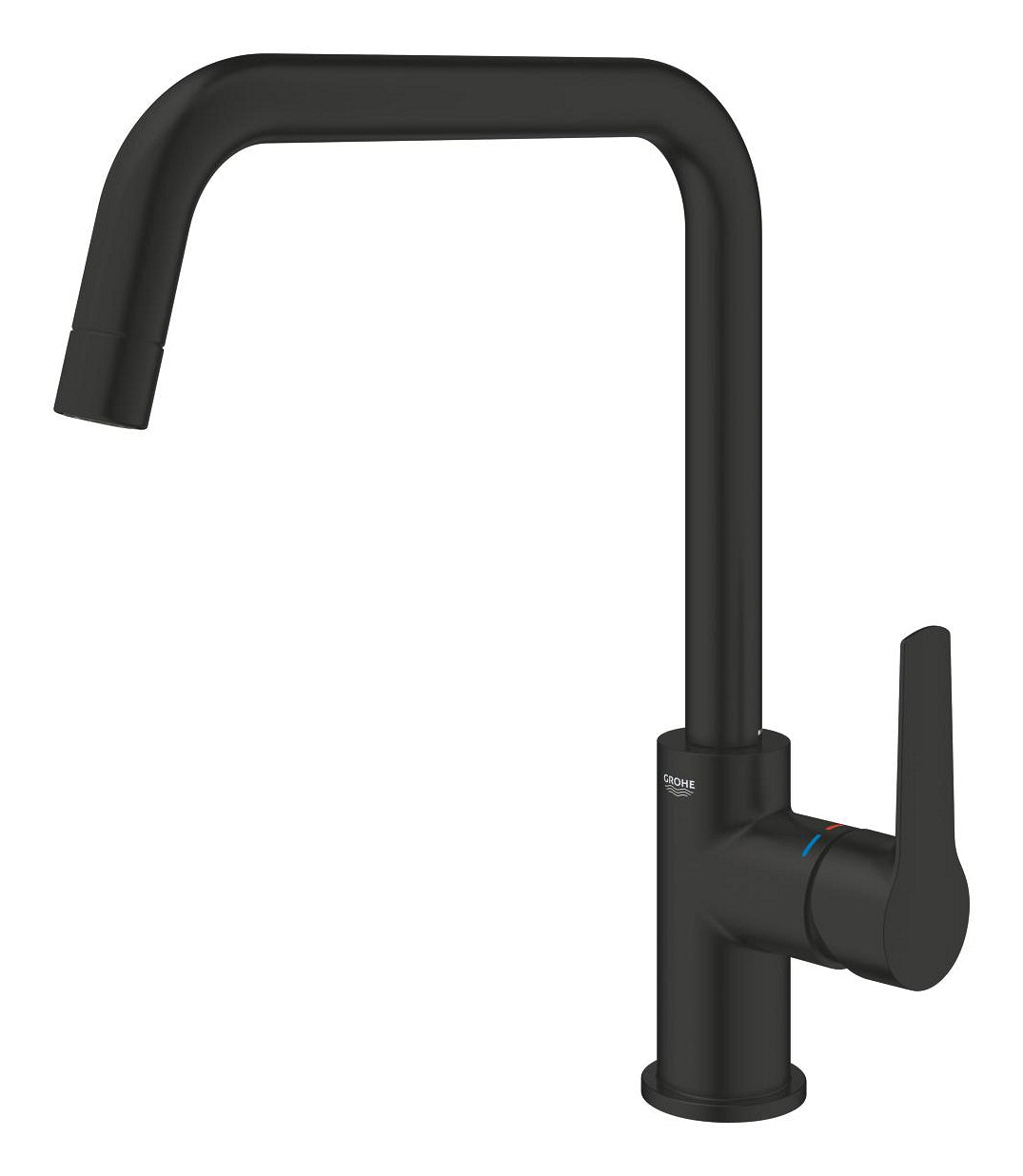 GROHE Start Badebatterie – Einhebelmischer, 22,3 cm Ausladung, Messing, Schwarz