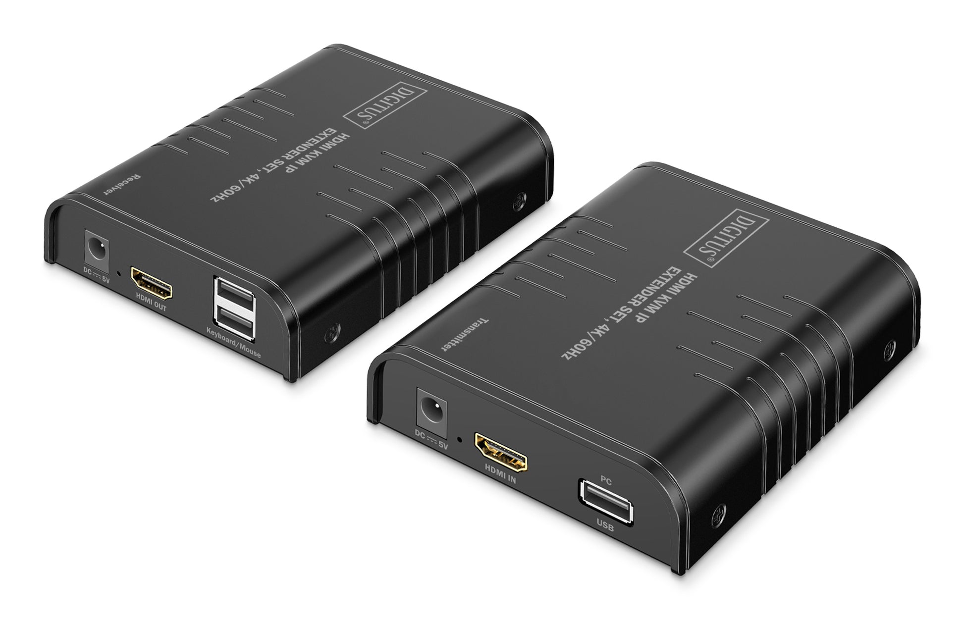 Digitus HDMI/USB 2.0 KVM-Extender (Set), über IP, bis 200 m, 4K (4096 × 2160), 18 Gbit/s