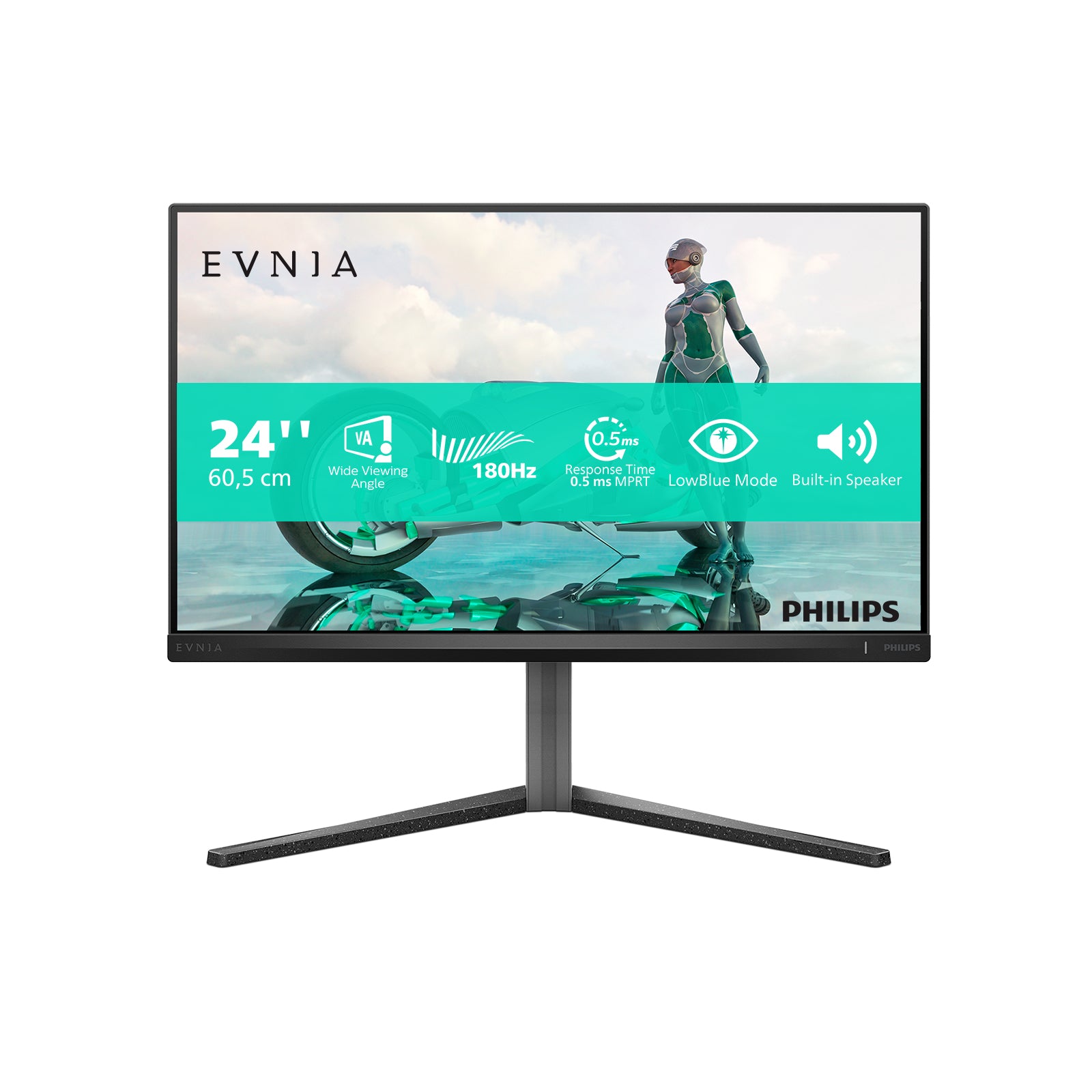 Philips Evnia 24M2N3200A/00 – Monitor, 23,8", IPS, 180 Hz, 300 cd/m², VESA 100 × 100, Schwarz