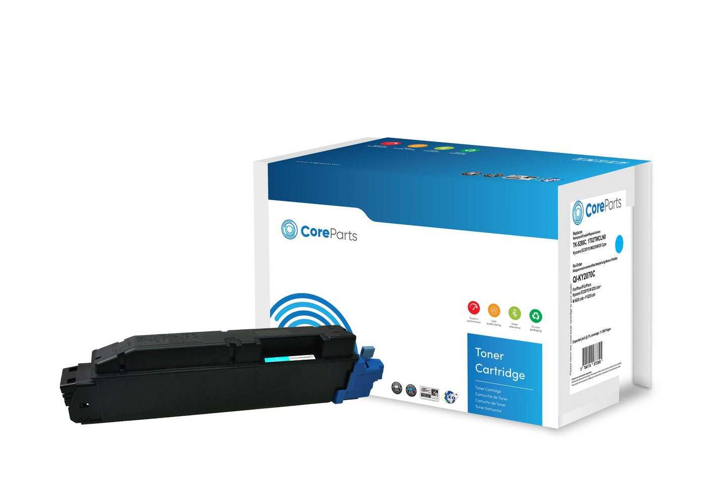 CoreParts Toner TK5280C-NTR – Cyan, 11000 Seiten – für Kyocera M6235/M6635