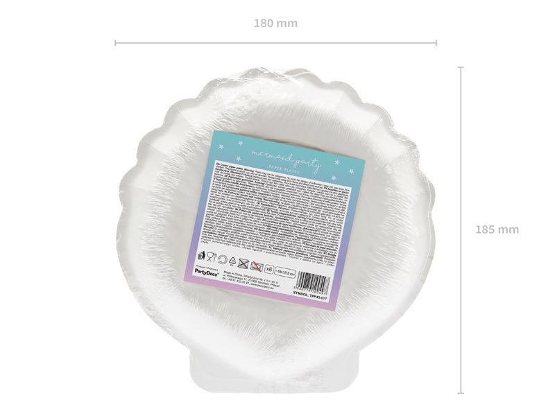 PartyDeco Teller Meerjungfrau, Papier – Ø 18,5 cm – 6 Stk.