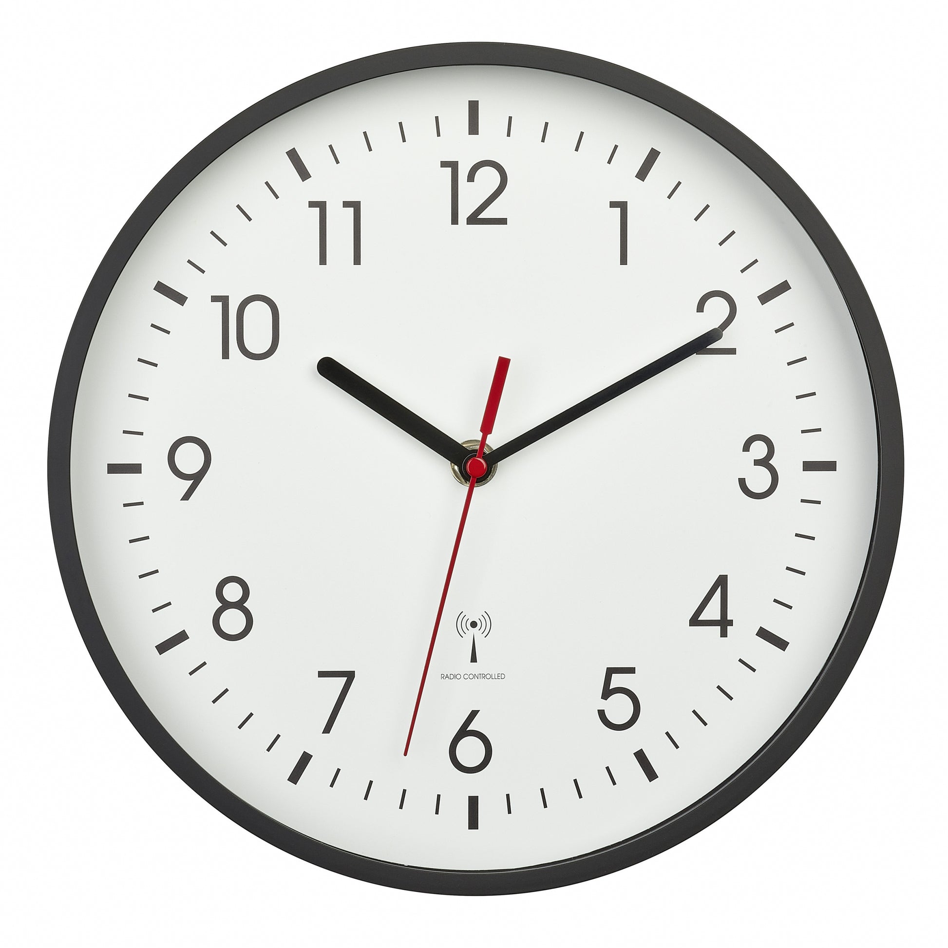 TFA-Dostmann TFA Dostmann Wanduhr – Funk, analog, Ø 24,5 cm, schwarz, Kunststoff/Glas