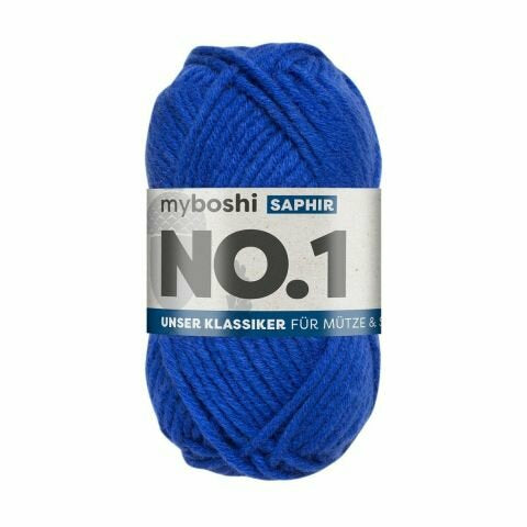 myBoshi Nr.1 Wolle Saphirblau – 50 g, 55 m, 70% Polyacryl/30% Merino, Nadel 6 mm, 1 Stk.