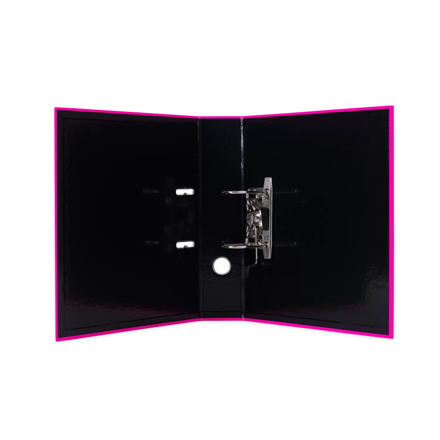 HERMA Ordner – A4 hoch – 2-Ring Hebelmechanik, Rücken 70 mm – neonpink, mit Niederhalter, mit Griffloch