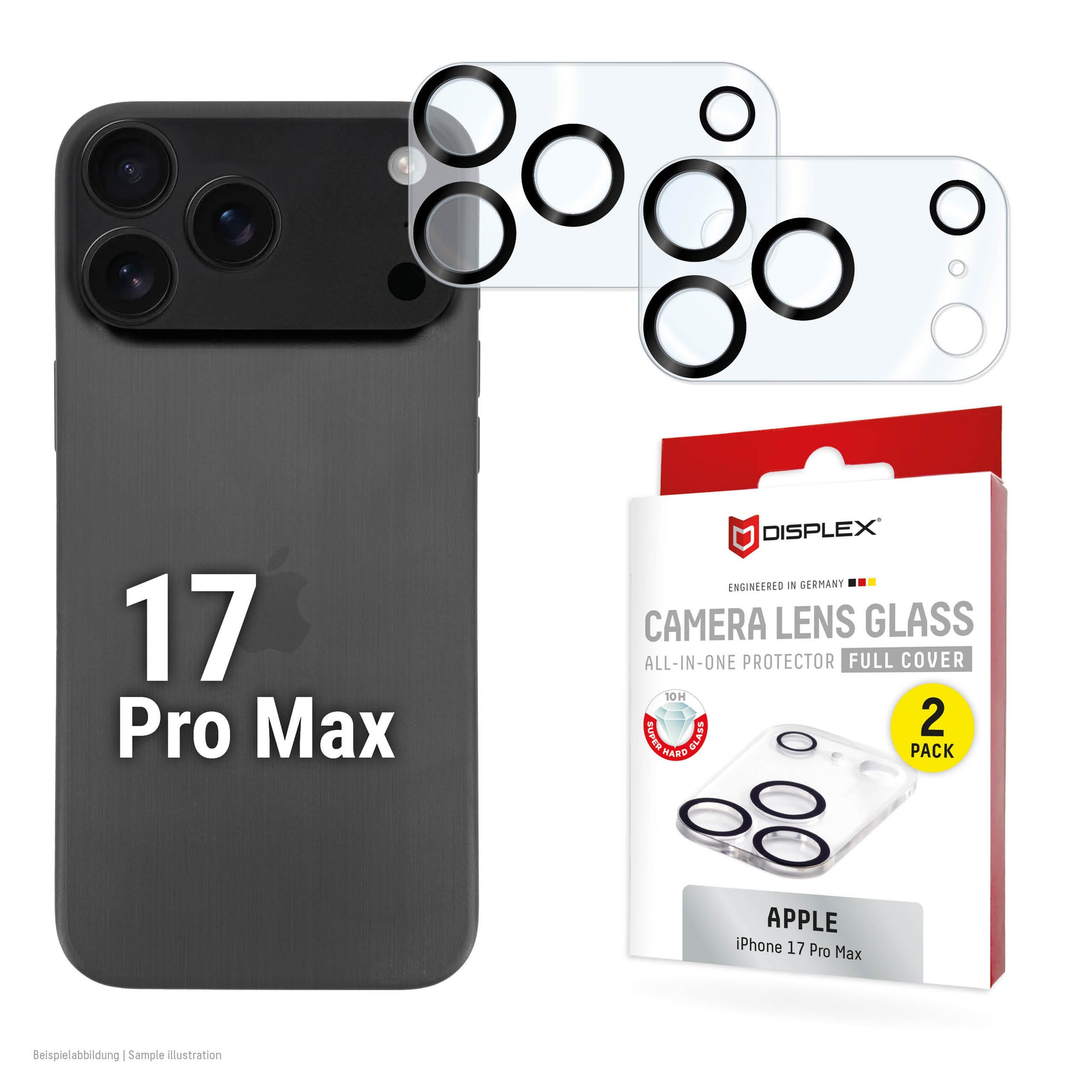 E.V.I. CamGlass – Kamera-Schutzglas, 10H, staub- & schlagresistent – für iPhone 17 Pro Max