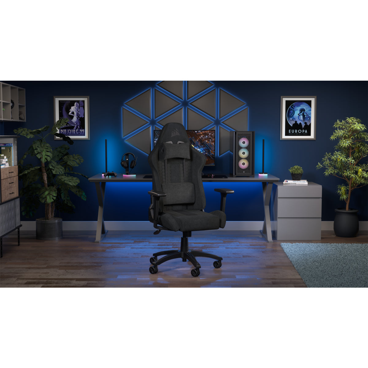 Corsair Gamingstuhl TC100 Relaxed – Sitzhöhe 45–53 cm, 120 kg, schwarz