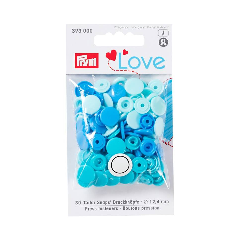 Prym Knöpfe Ø 12,4 mm – Kunststoff (POM), blau, 30 Stück