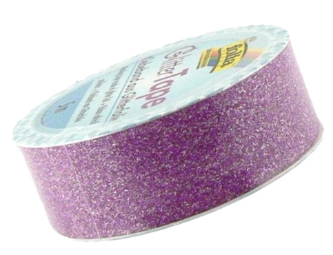 Folia Washi Tape Glitter – wiederablösbar, Kunststoff, 15 mm × 5 m, pink