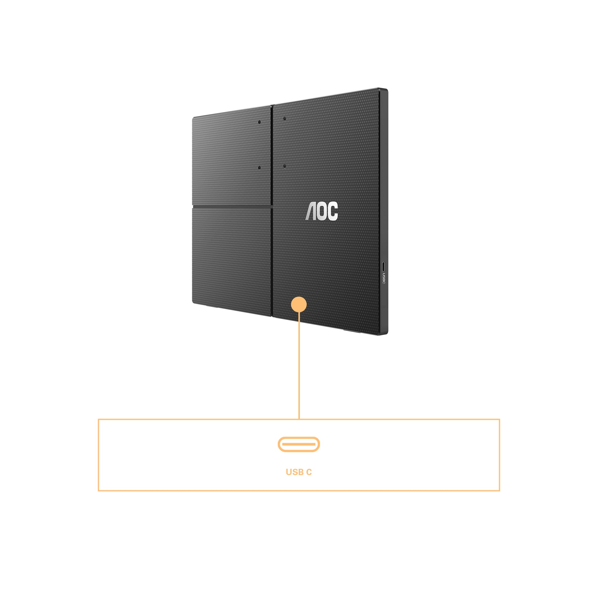 AOC 16T3EA – Portabler Monitor, 15,6", 1920 × 1080 (Full HD), IPS, 60 Hz, 250 cd/m², VESA 75 × 75, Schwarz