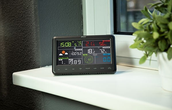 Alecto WS-5500 – Wetterstation, WLAN, innen/außen, Hygrometer & Barometer, inkl. Aussensensor – schwarz