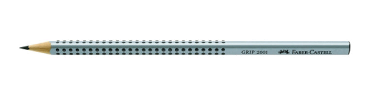 Faber-Castell Grip 2001 Bleistift, Dreikant, 2B, Mine Ø 2 mm, Grau