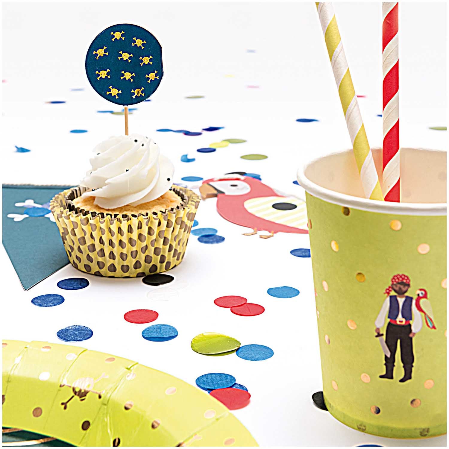 Rico Design Papierstrohhalme, Ø 6 mm 19,5 cm, mehrfarbig – 24 Stk.