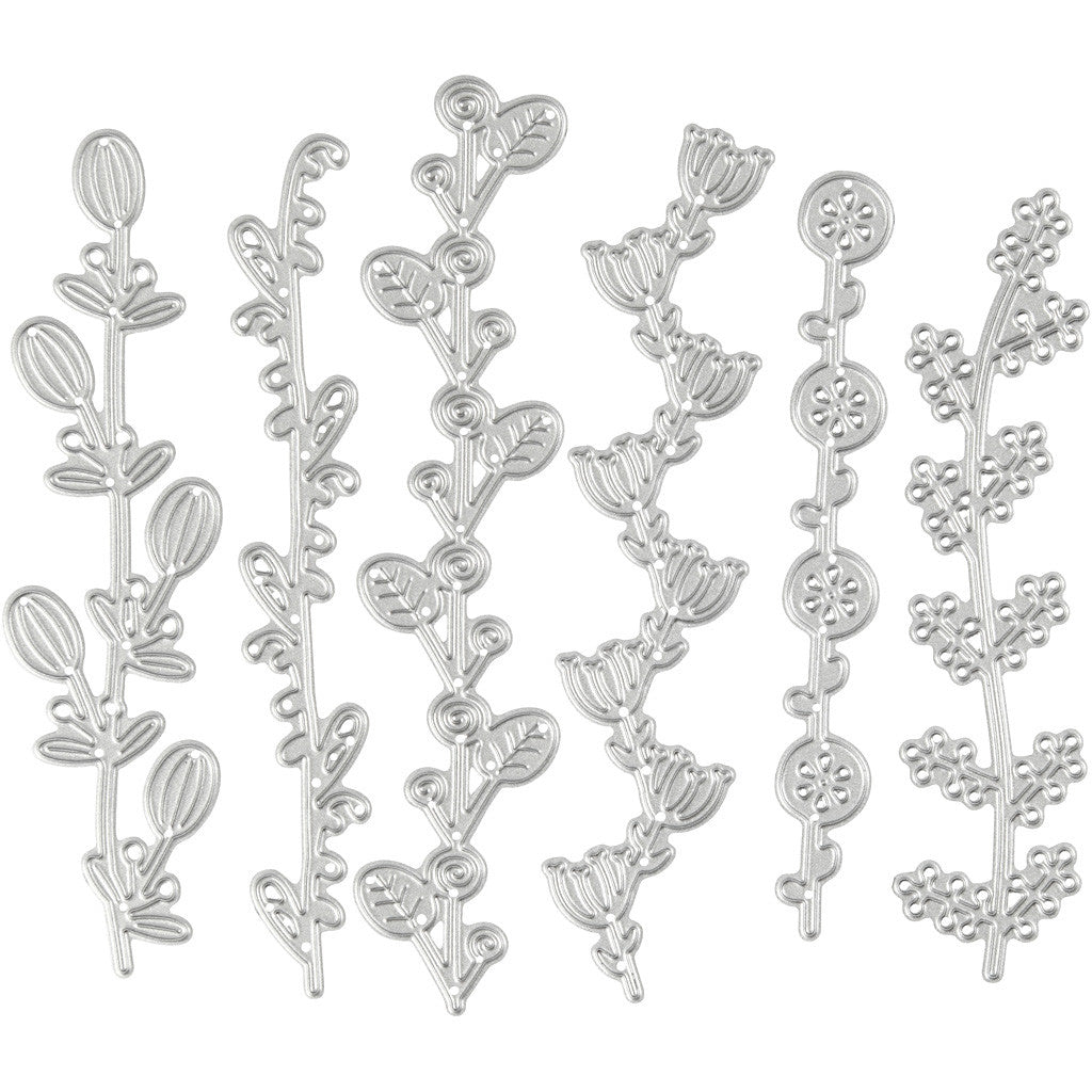 Creativ Company Stanz-/Prägeschablone, Blumenranken, 14,3 × 12,3 cm, 1 Stück