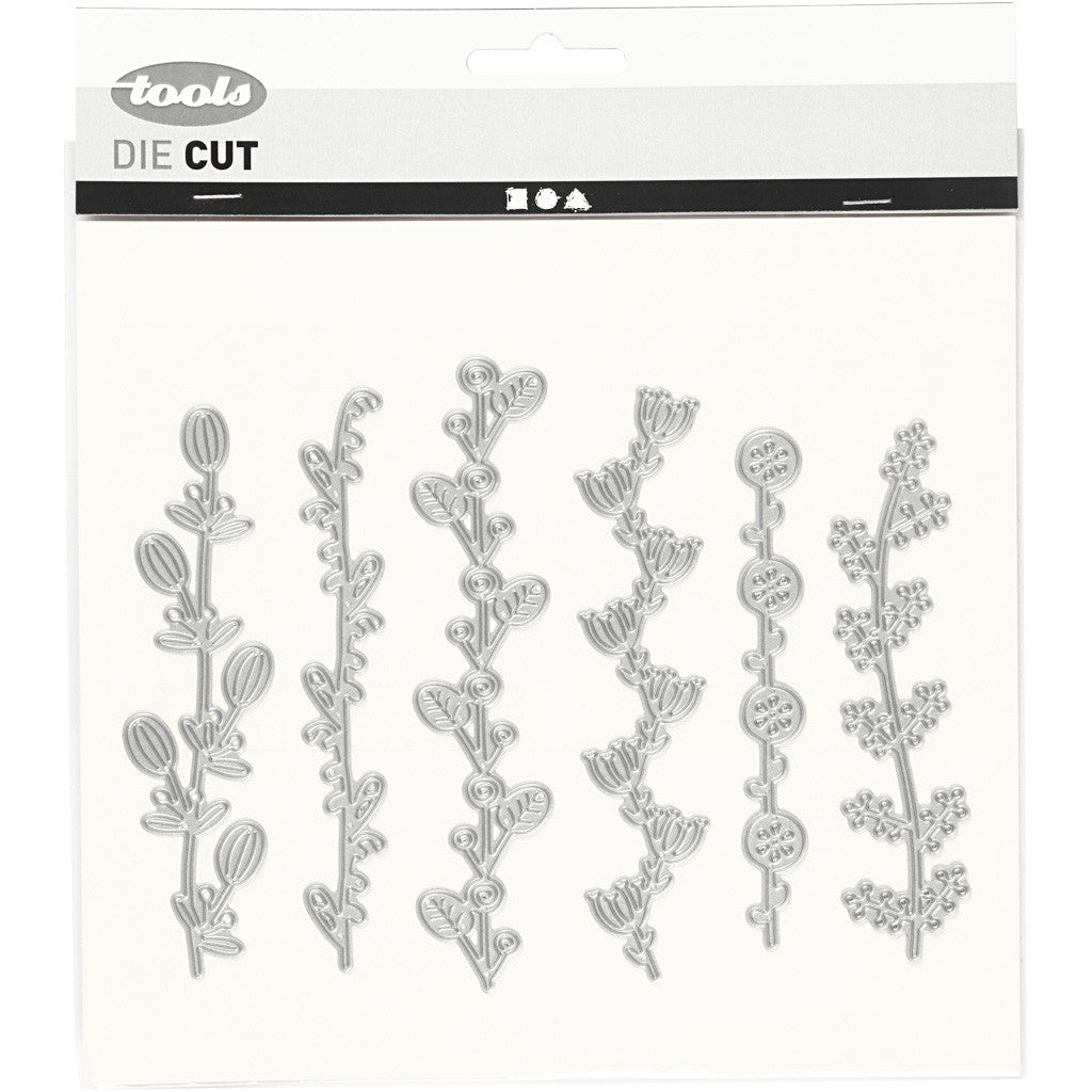 Creativ Company Stanz-/Prägeschablone, Blumenranken, 14,3 × 12,3 cm, 1 Stück