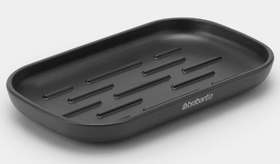 Brabantia Seifenschale ReNew – 13,5×8,1×1,6 cm, Kunststoff, Schwarz