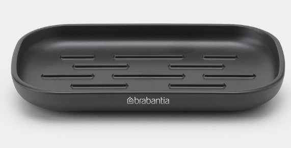 Brabantia Seifenschale ReNew – 13,5×8,1×1,6 cm, Kunststoff, Schwarz