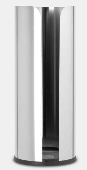 Brabantia ReNew – Toilettenpapierspender – Edelstahl, für 3 Rollen, 13,2 × 13,2 × 32,1 cm