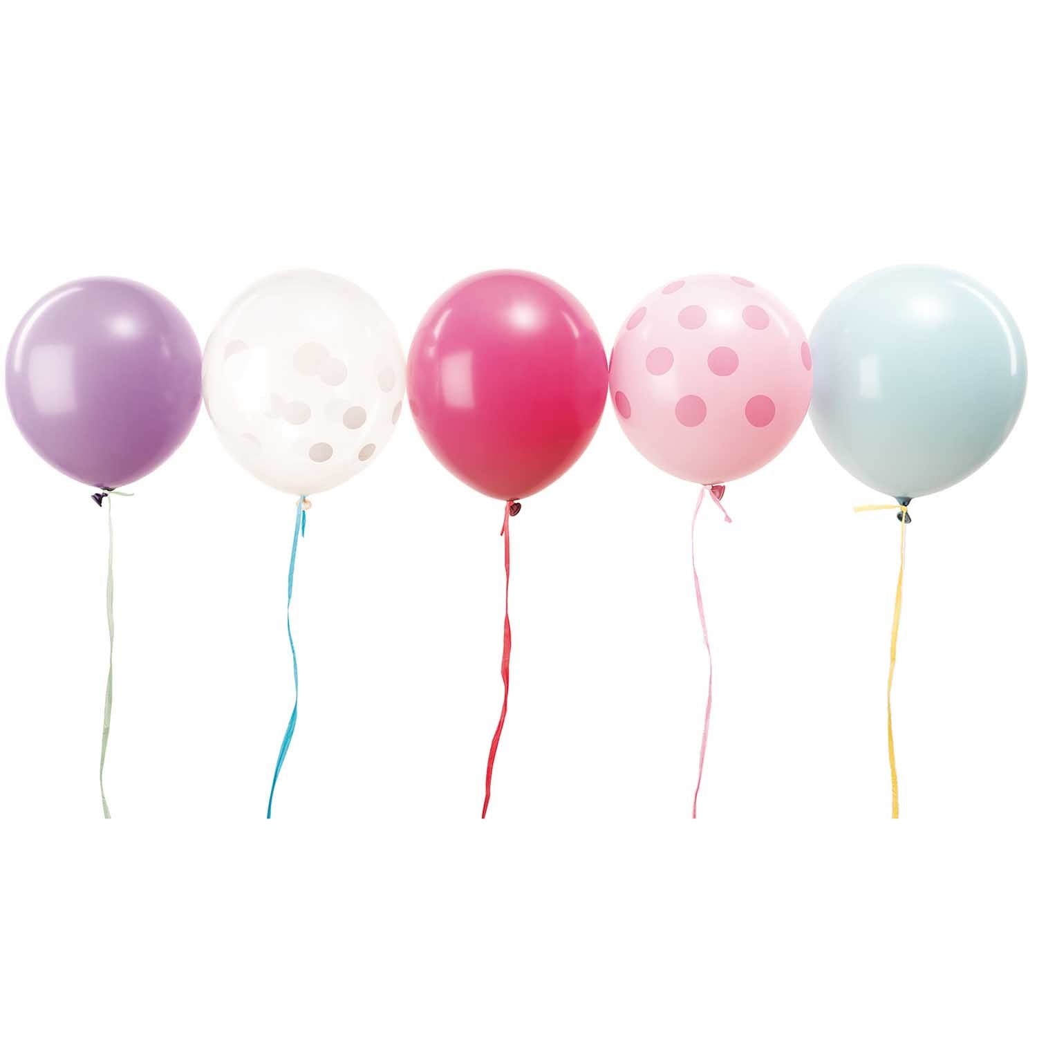 Rico Design Luftballons Punkte – Mehrfarbig – Ø 30 cm – Latex – 12 Stk