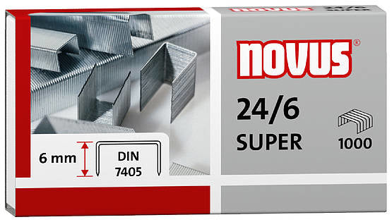 Novus Heftklammern – 24/6, 30 Blatt, 1’000 Stück – für NOVUS C 1, NOVUS C 2