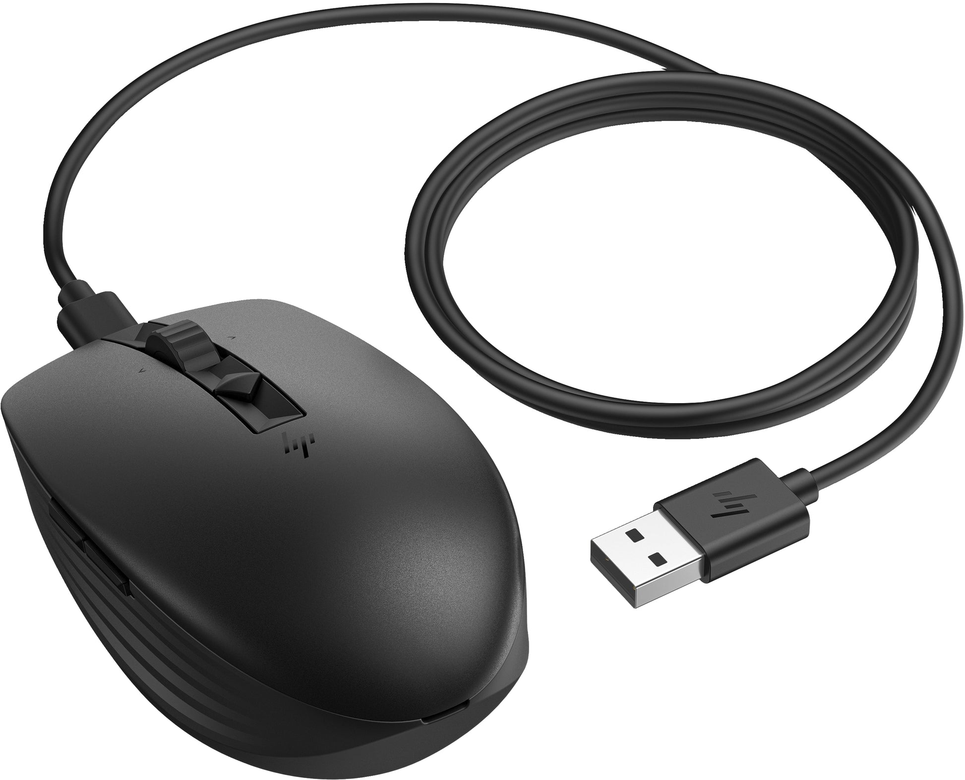 HP 710 Maus – kabellos, 3'000 dpi, 7 Tasten, beidhändig, wiederaufladbar, Silent-Tasten, schwarz