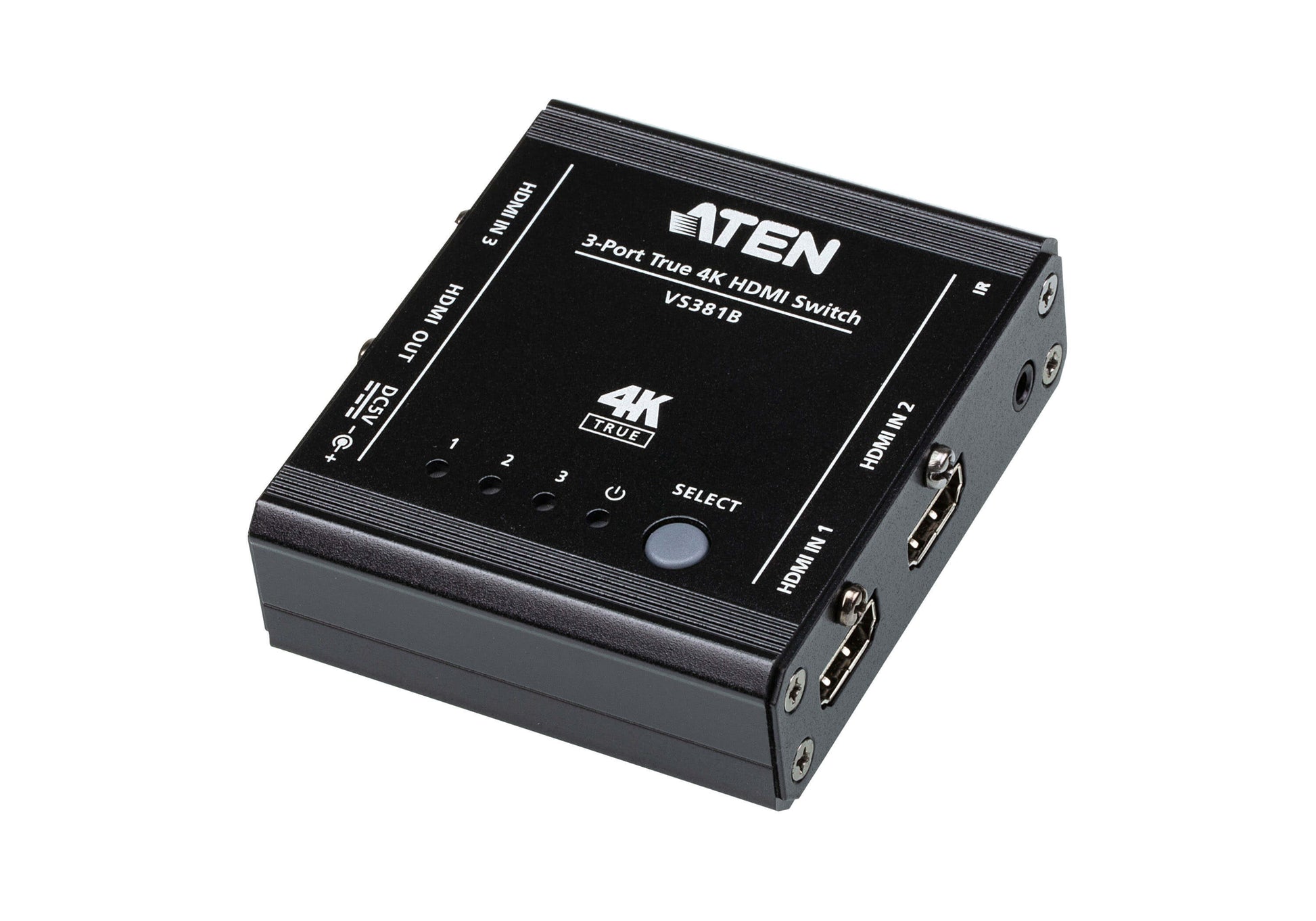 ATEN HDMI-Switch 3×1, 4K, IR-Pass-Through, Schwarz