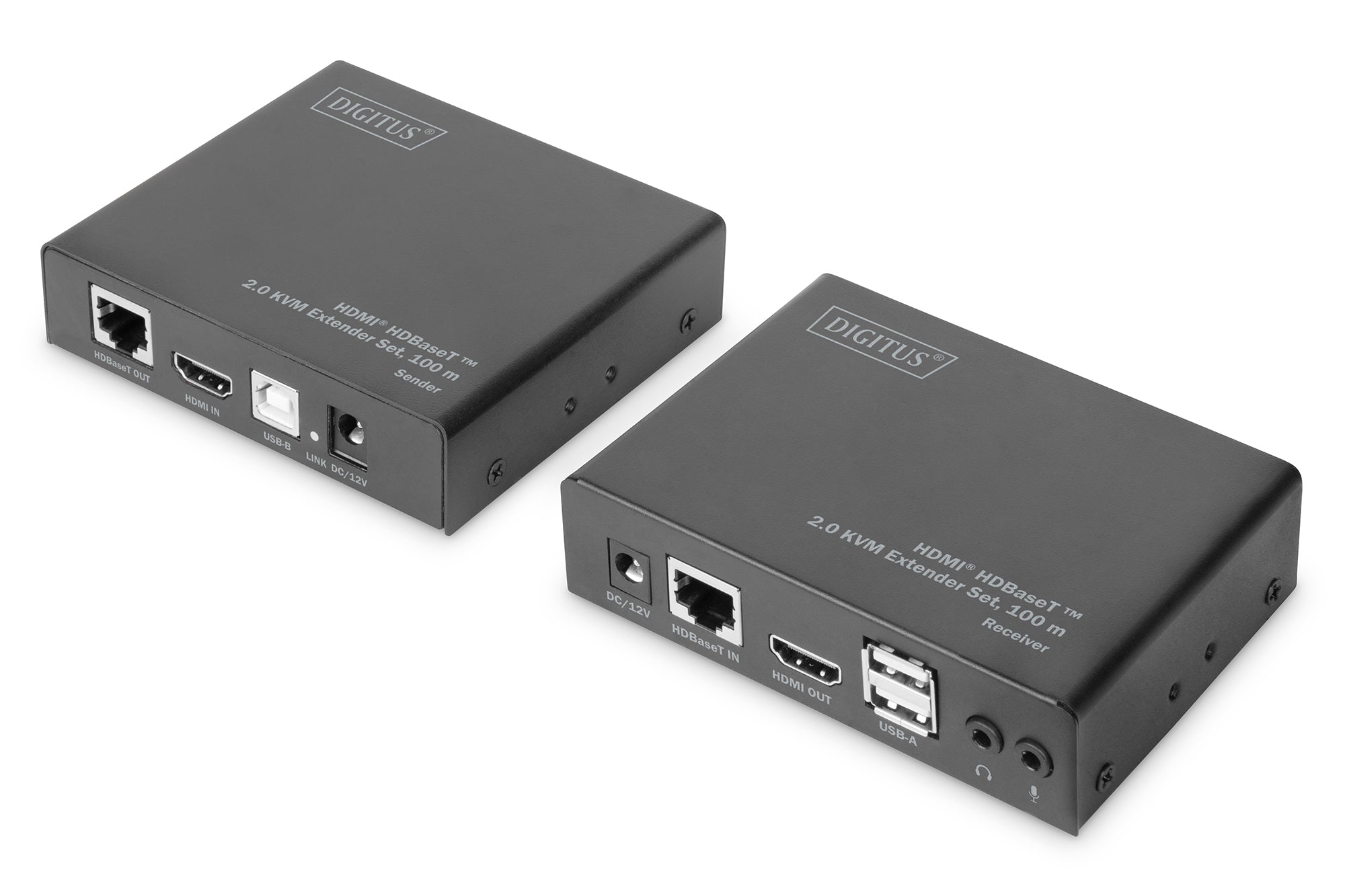 Digitus KVM-Extender HDMI/USB über HDBaseT, bis 100 m, 4K (3840 × 2160), 10,2 Gbit/s, Set