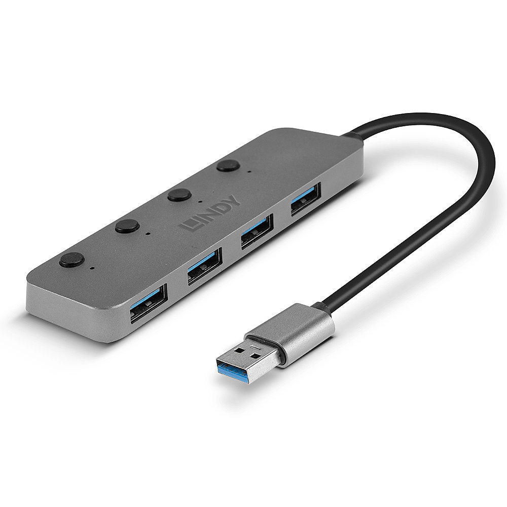 Lindy 43309 USB-Hub – USB 3.0, 4× USB-A