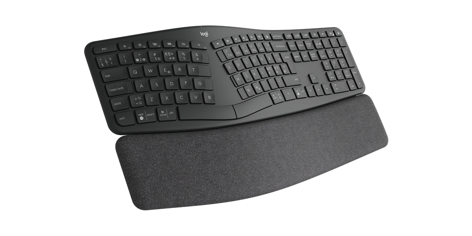 Logitech Ergo K860 – Tastatur, kabellos (Bluetooth/2,4 GHz), UK-Layout (EN), Fullsize (mit Ziffernblock)