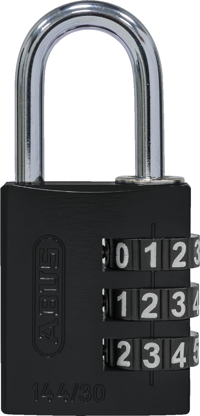ABUS 144/30 Kombinationsschloss – 3-stellig, Aluminium, Aussen, Schwarz