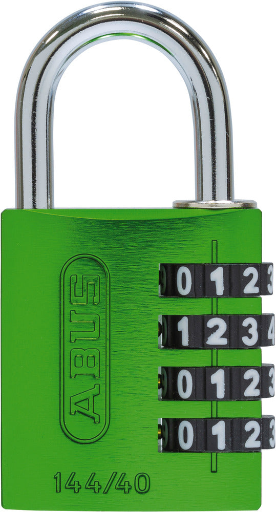 ABUS 144/40 Mechanisches Vorhängeschloss – Aluminium, Bügel H×B 26×21,5 mm, Ø 6 mm, Aussen, Grün