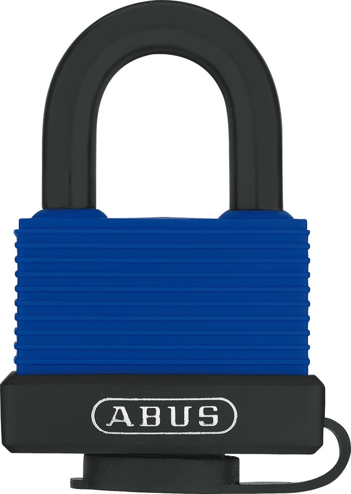 ABUS 70IB/50 Mechanisches Vorhängeschloss – Messing, Bügel 27,5×23,5 mm, Aussen, Blau
