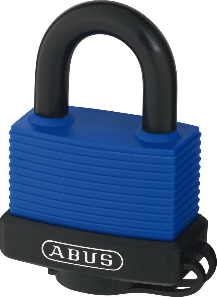 ABUS 70IB/50 Mechanisches Vorhängeschloss – Messing, Bügel 27,5×23,5 mm, Aussen, Blau