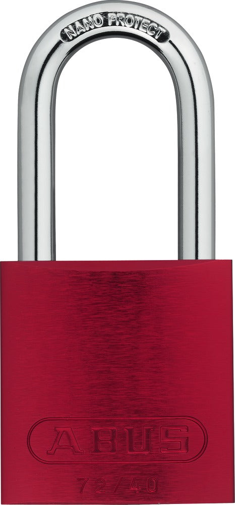 ABUS 72/40 Mechanisches Vorhängeschloss – Aluminium, Bügel 26,5×19,5 mm, Sicherheitslevel 6, Aussen, Rot